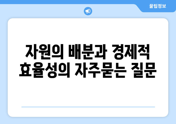 자원의 배분과 경제적 효율성