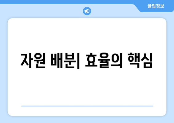 자원의 배분과 경제적 효율성